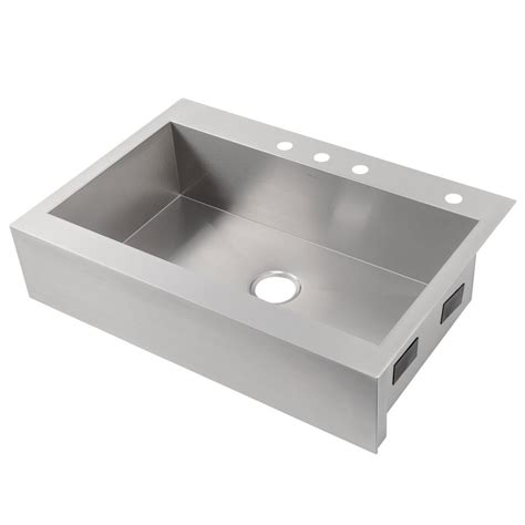 For the longest time i've been drooling over the apron front farmhouse sinks. KOHLER Vault Drop-in Farmhouse Apron-Front Stainless Steel ...