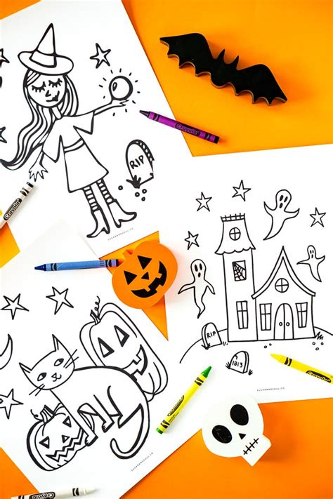 Free printable halloween coloring pages. Halloween Coloring Pages Free Printables | Sugar & Soul