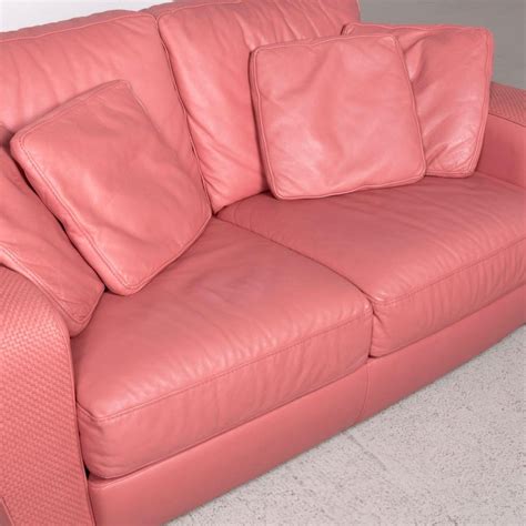 Where is natuzzi editions made? Natuzzi Designer Leather Sofa Red Pink Real Leather Two ...