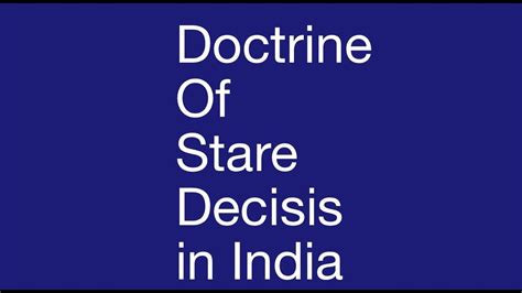 Next is the court of appeal, then the two high courts, and then the subordinate courts. Doctrine of Stare Decisis in India - YouTube