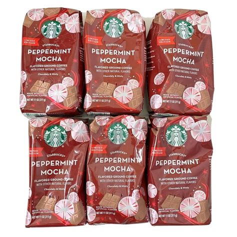 That's over 2 pounds of delicious peppermint mocha coffee. Lot of 6 Starbucks Holiday Peppermint Mocha Flavored ...