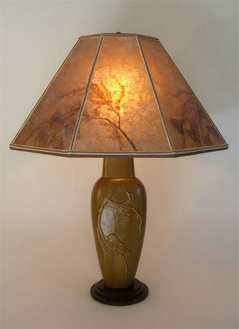 How tall should your lamp be? Lonesomeville Chickadee Tall Bird Lamp, Octagon Mica Lamp ...