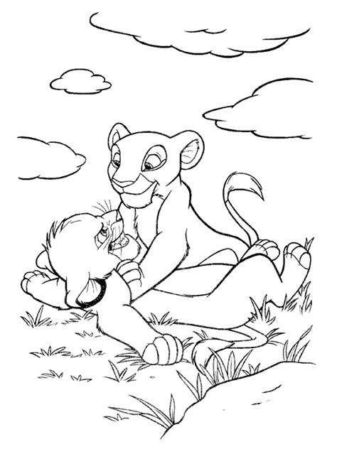 Zeichentrickfilm the lion king, der anschließenden fortsetzung von lion king ii: Lion King Coloring Pages Nala And Simba Az - Coloring Home