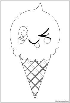 Tutoriel dessin glace kawaii eglace coloriage votre note. Une glace qui fond dans son cornet, à colorier | aeww | Dessin glace, Coloriage et Dessin