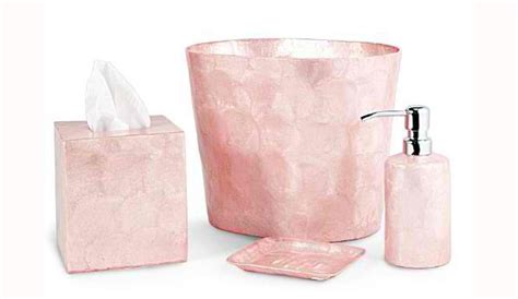 Shop bathroom accessories in patterns like ethnic motifs, floral. 15 Chic Pink Bathroom Accessories Set | Home Design Lover