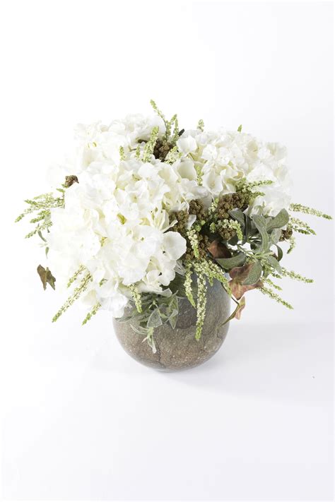 Seasonal decorations, unique gifts, practical gadgets Hydrangea And Heather Silk Flower Arrangement - Marbled ...