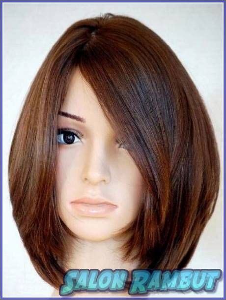Model rambut pendek sebahu cocok untuk wanita wajah bulat rambut keriting tanpa poni segi pendek lurus smoothing dengan ikatan. Potong Rambut Bob Layer Sebahu - OTHERs