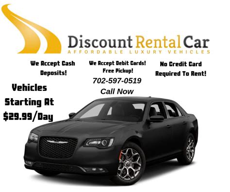 Renting a car with a debit card is a hassle. Discount Rental Car 2305 E Sahara ave Suite B Las Vegas NV ...