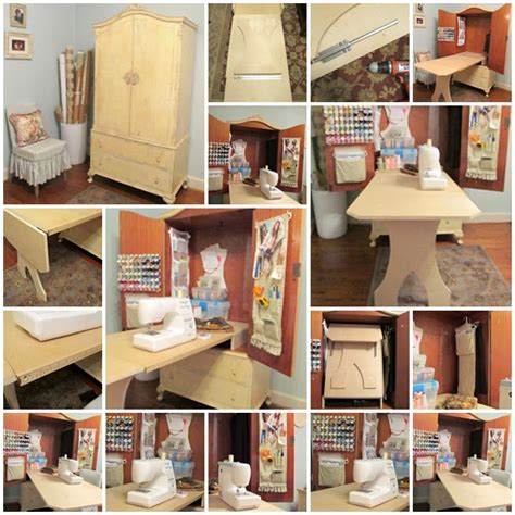 A sewing table, built just for sewing machine and supplies is a treasured piece for any seamstress. Wonderful DIY Sewing Cabinet