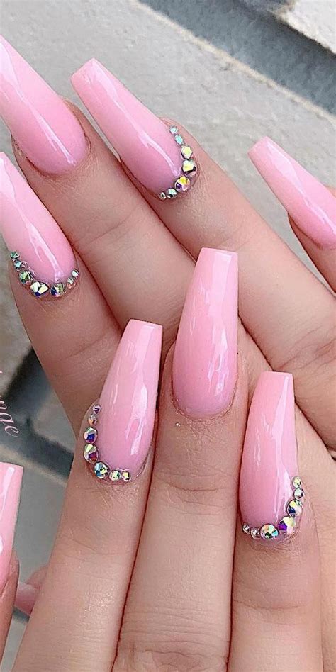 40 round natrual acrylic nail design #19. 32 Super Cool Pink Nail Designs That Every Girl Will Love ...