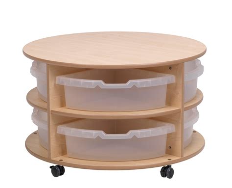 Decorative and functional, this circular unit is well suited to fit with a variety of design themes including urban, industrial, rustic and modern. Double Tier Mobile Circular Storage Unit | Spaceright ...