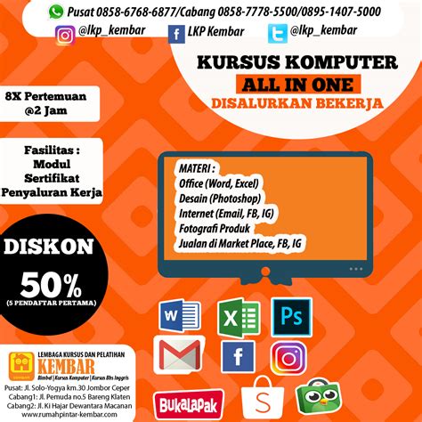 Taklimat kerja kursus (kerja projek) 946/4.— 3 tanggung jawab guru mata pelajaran membimbing calon menyediakan kerja kursus semasa proses pengajaran & pembelajaran memantau perkembangan proses pelaksanaan tugasan. KURSUS KOMPUTER ALL IN ONE DISALURKAN KERJA | Kursus ...