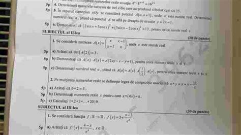 Tot acum au fost publicate și subiectele. Subiecte Simulare Bac 2021 Matematica / Simulare ...