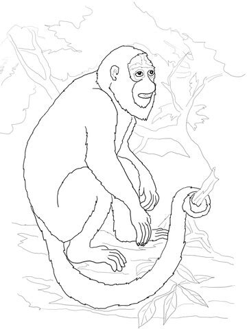 Gone bananas is written at the bottom for extra silly fun. Howler Monkey coloring page | SuperColoring.com