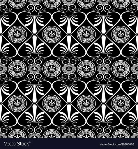 Download 180 greek pattern free vectors. Ancient greek key floral seamless pattern greece Vector Image