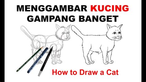 Glitter rainbow cute cat coloring and drawing for kids cara. Cara Menggambar Kucing Dengan Mudah - How to Draw a Cat ...