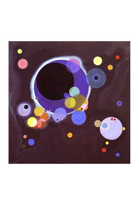 Materials for writing works were the oil and canvas. Several Circles by Wassily Kandinsky oil painting art gallery