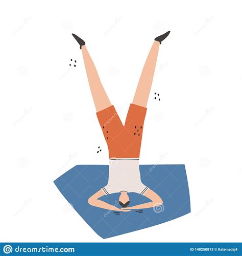 Sirsasana, which means roughly headstand in sanskrit, is a complete inversion, in which the body. Yoga Pose Supported Headstand Or Salamba Sirsasana Vector. Flat Modern Vector Illustration Of ...