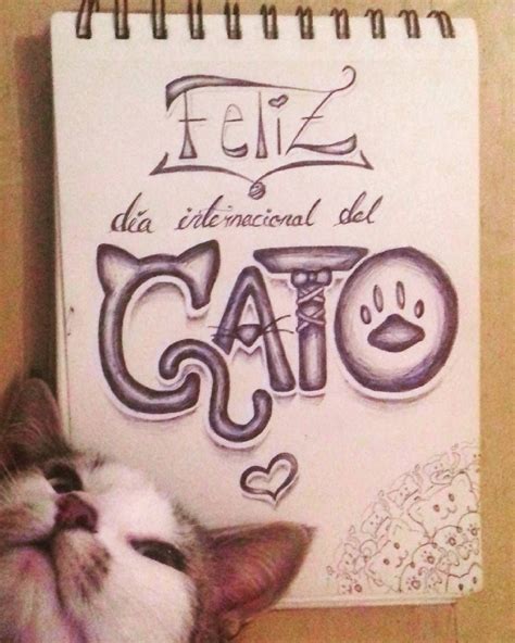 Algunos estudios científicos han tratado de explicar este día internacional del gato: Handlettering para el día Internacional del Gato