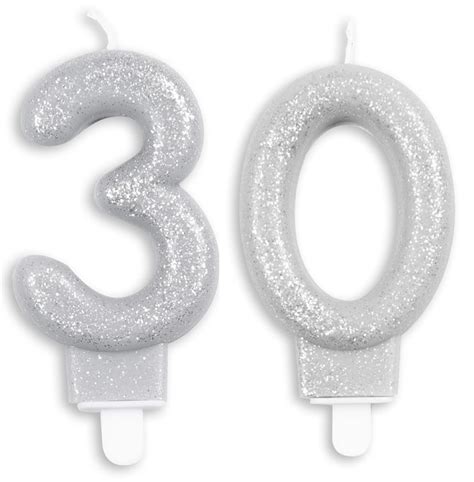 Oder erfinde lustige zahlen, wie 29² für den 30. Kuchen Kerze 30. Geburtstag in Silber Glitzer - Kaufen bei ...