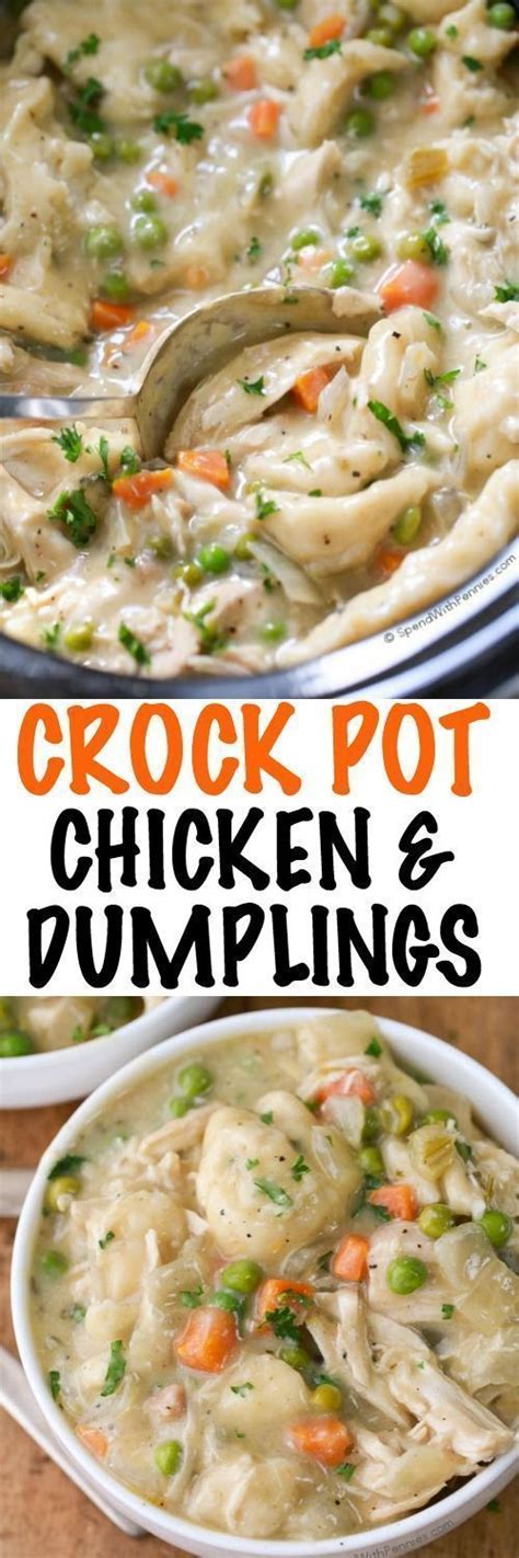 Crock pot chicken & dumplings. Easy Crock Pot Chicken and Dumplings. Juicy chicken ...