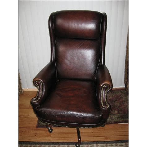 Hooker grandover tilt swivel chair. Hooker Leather Office Chair | Chairish