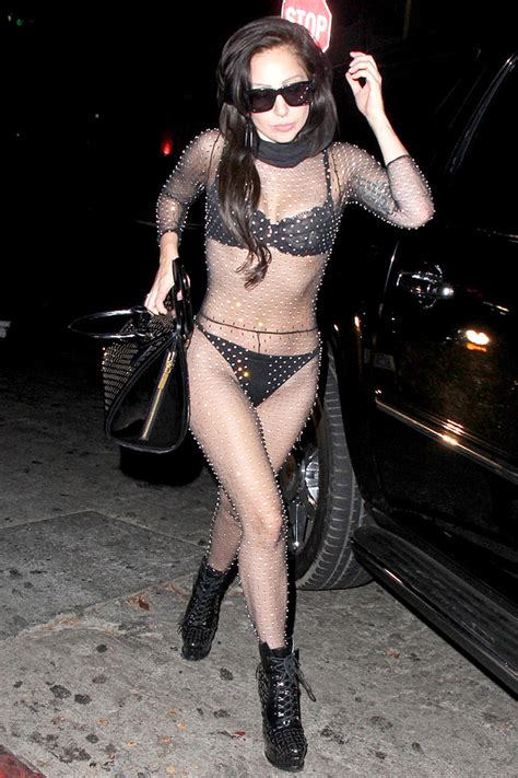 Partycove from my eyes part 1. Lady Gaga Wearing See-Through Bodysuit, Bra, And Thong ...