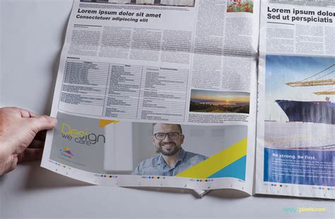 Newspaper design psd mockup available for free. Photorealistic Newspaper PSD Mockups for Advertising ...