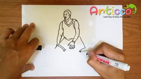 2d animation motion graphics showing a drawing of a basketball player about to shoot then dribbling and dunking ball in hoop on black screen in hd 720 high definition. How to Draw a Slamdunk Basketball Player Step by Step ...