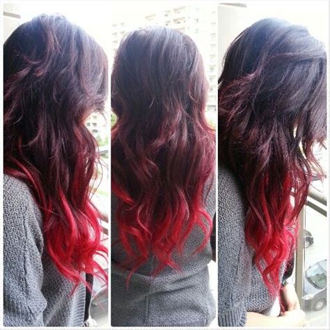 Make loose long beach waves and flow! Red hair, ombre, extensions, loop and locks, long hair ...