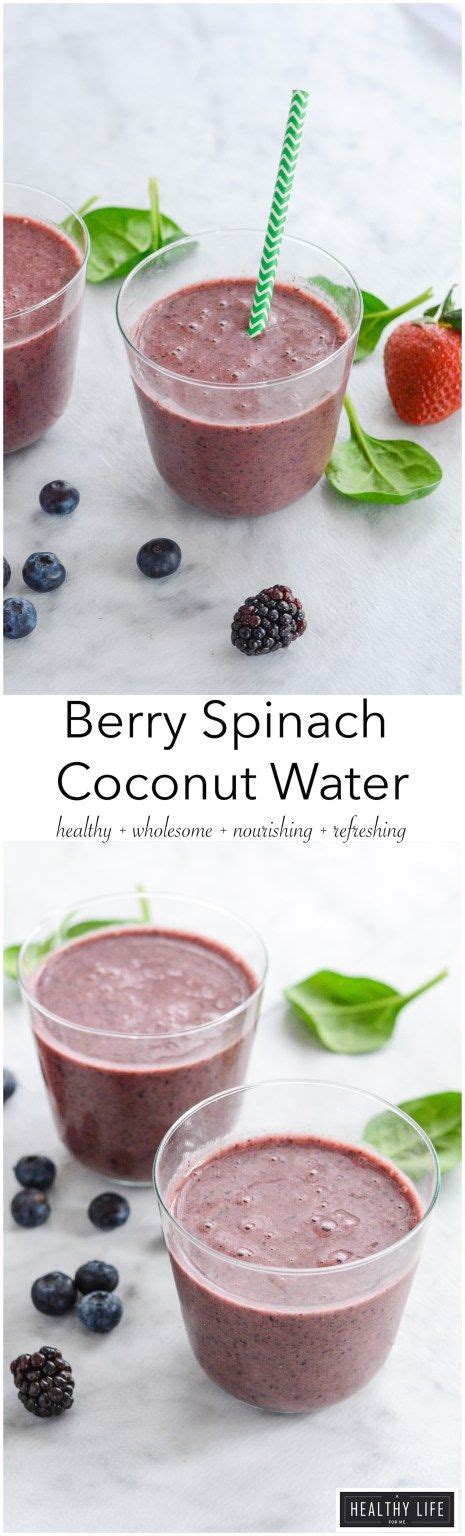 Green smoothie with coconut water, vasantha neer | an exotic drink, tender coconut lemonade, etc. Berry Spinach Coconut Water | Recipe | Gluten free drinks, Paleo recipes easy, Food