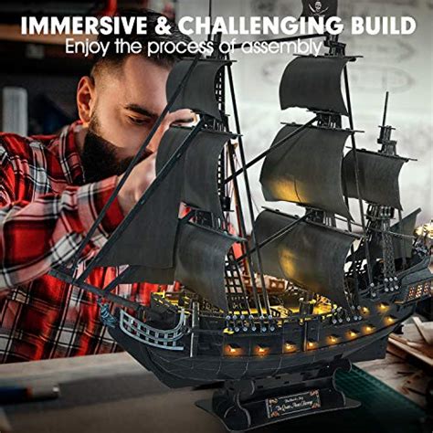 This 3d ship model kits restored the famous vessel just as dramatic as real thing, which has 'double deck cruise'. CubicFun 3D Puzzle for Adults LED Pirate Ship Puzzles ...