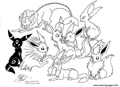 So you get all 3 eevee characters there. Pokemon Eevee Evolutions Coloring Pages Printable