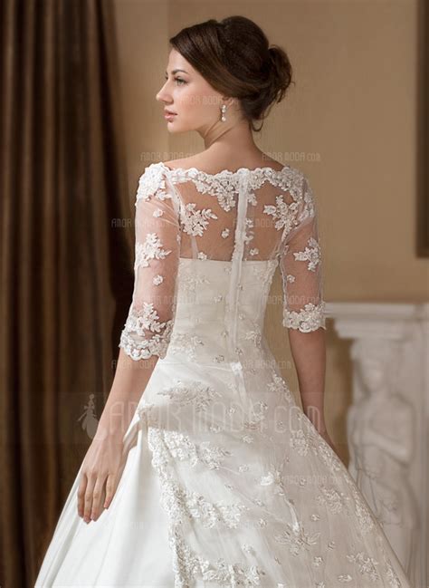 Kostenlose lieferung für viele artikel! Half-Sleeve Lace Hochzeit Bolero (013024557) - AmorModa