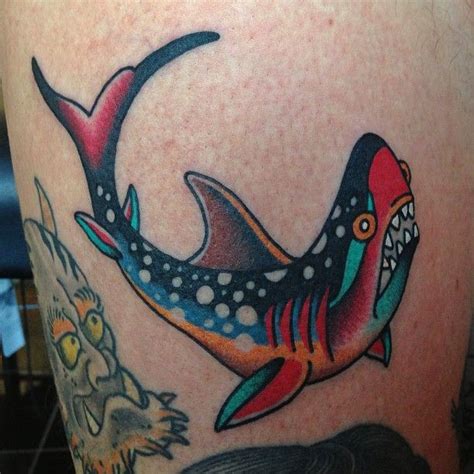 The rock's tattoos come down to three things: tattoo old school / traditional nautic ink - shark | Shark ...