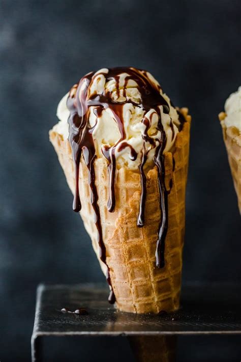 Chocolate mousse and vanilla whipped cream are perfectly layered in michaell johnson's award night black and white mousse. Vanilla ice cream in a waffle cone with chocolate fudge ...