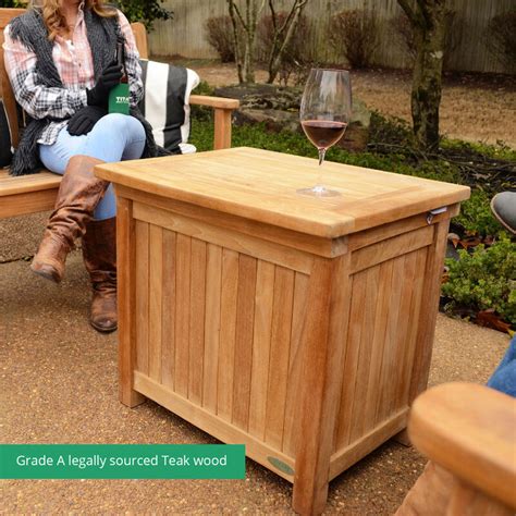 Why you should keep an ice chest in your rv. Teak Outdoor Wooden Ice Chest - Backyard Cooler Patio ...