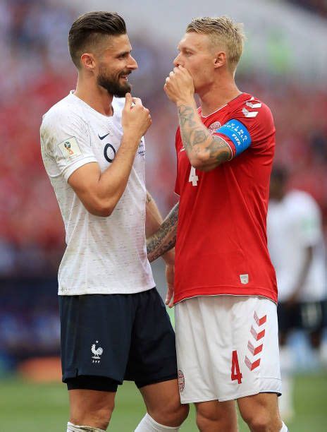 I am simon kjær, and this is my. Oliver Giroud of France and Simon Kjaer of Denmark speak ...