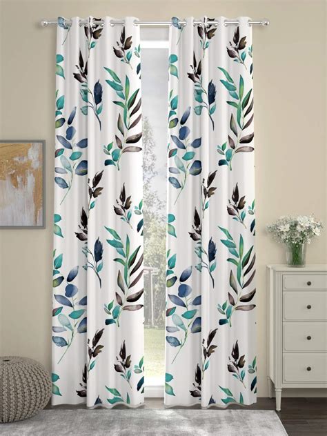 Blackout curtains 2 panels set thermal insulated window treatment solid eyelet darkening curtain for living room bedroom nursery,dark grey,46x72 inches. Buy Urban Space 100% Cotton Curtains for Long Door Bedroom ...