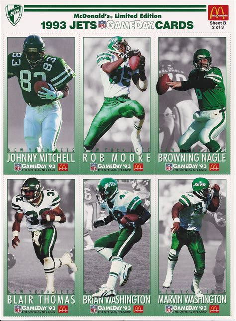 Share all sharing options for: New York Jets 1993 Fleer Game Day (Talll/Widevision ...