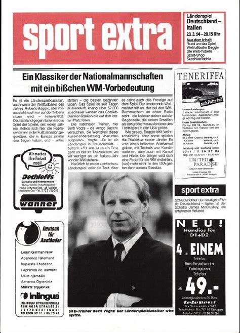 Jun 07, 2021 · vor dem start der europameisterschaft bestreitet die deutsche nationalmannschaft ihr letztes testspiel gegen lettland. Deutschland vs Italien (1993/1994) | www.soke2.de