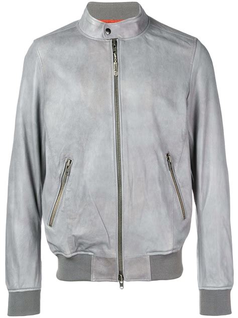 While those are perhaps the most iconic, they're not the only ones. Sword 6.6.44 Band Collar Bomber Jacket In Grey | ModeSens ...