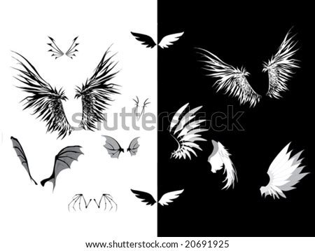 The devil heart can be red, black, gray or other dark color, and may be topped with tiny horns, a … Angel Wings With Devil Horns Tattoo