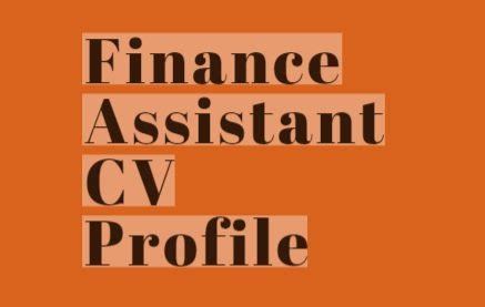 Customise the template to showcase your experience, skillset and accomplishments, and highlight your most relevant qualifications for a new financial assistant job. Finance Assistant CV Profile Example - Learnist.org