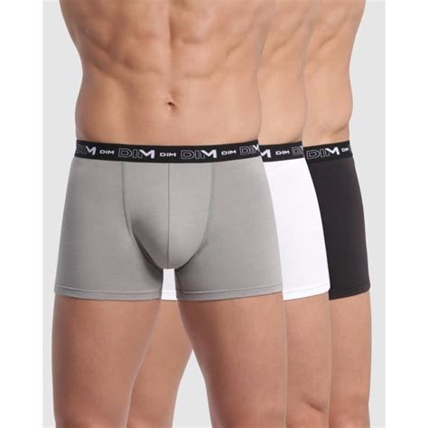 Joli boxer de sport s. DIM Lot de 3 Boxers Coton Stretch Homme Noir, gris et ...