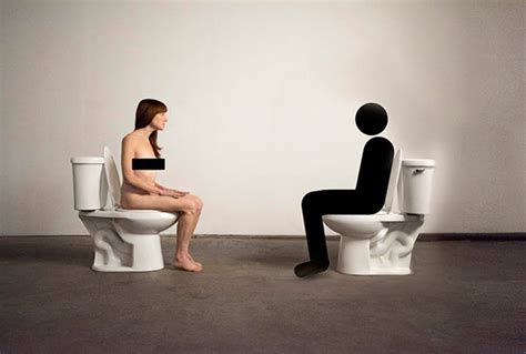 Toilets can be with or without flushing water (flush toilet or dry toilet). Artist will sit naked on toilet for 10 hours at ...