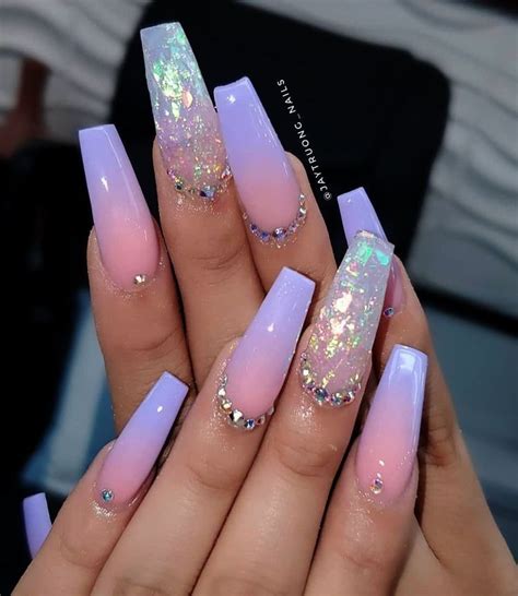 Cute Nails | Purple acrylic nails, Lilac nails, Long ... Fluttering butterflies in the fingertips, this must be a.