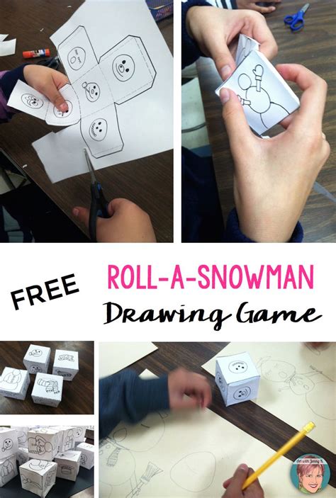 Check out the blind artist bundle! Free Snowman Drawing Game (using drawing cubes) Free Winter Activity | Drawing games for kids ...