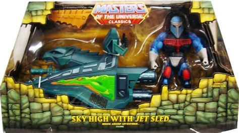 Diese hochwertige sammelvitrine, komplett aus acrylglas, bringt ihre motu© figuren im blister sicher und passgenau unter. MOTU Classics - Sky High & Jet Sled