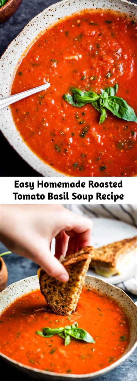 As i have mentioned in my recent sweet corn soup recipe, tomato soup is my favourite and this recipe is one easy recipe with no fancy items, just you can. Easy Homemade Roasted Tomato Basil Soup Recipe - Mom ...